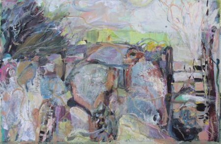 Beautiful strong painting of a stone wall in Cornwall